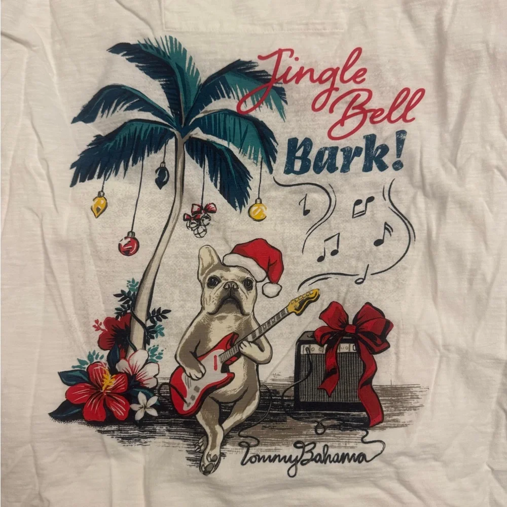 Tommy Bahama White Long Sleeve Shirt with Red Accent - Picture 4 of 4